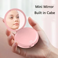 20000mah mini power bank built in cable 22 5w fast charger powerbank with makeup mirror for iphone 13 12 huawei xiaomi poverbank