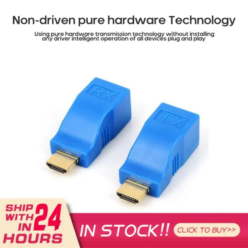 

HDMI-compatible Extender Network Cable HD RJ45 Port Transmitter CAT-5E/6 Cable Receiver 30 Meters Transmission Distance 1080p