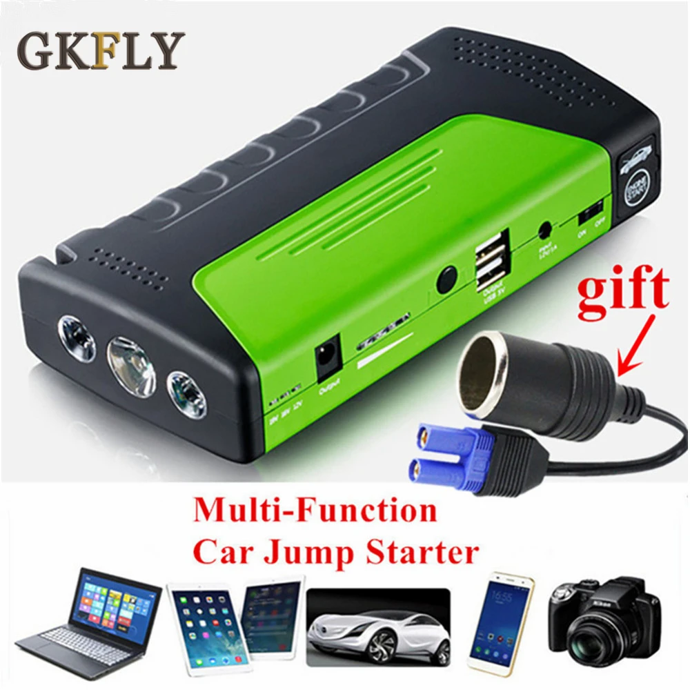 GKFLY Высокая мощность аварийный стартер 600A Многофункциональный портативный Банк питания 12 В автомобильный аккумулятор бустер пусковые кабели устройства