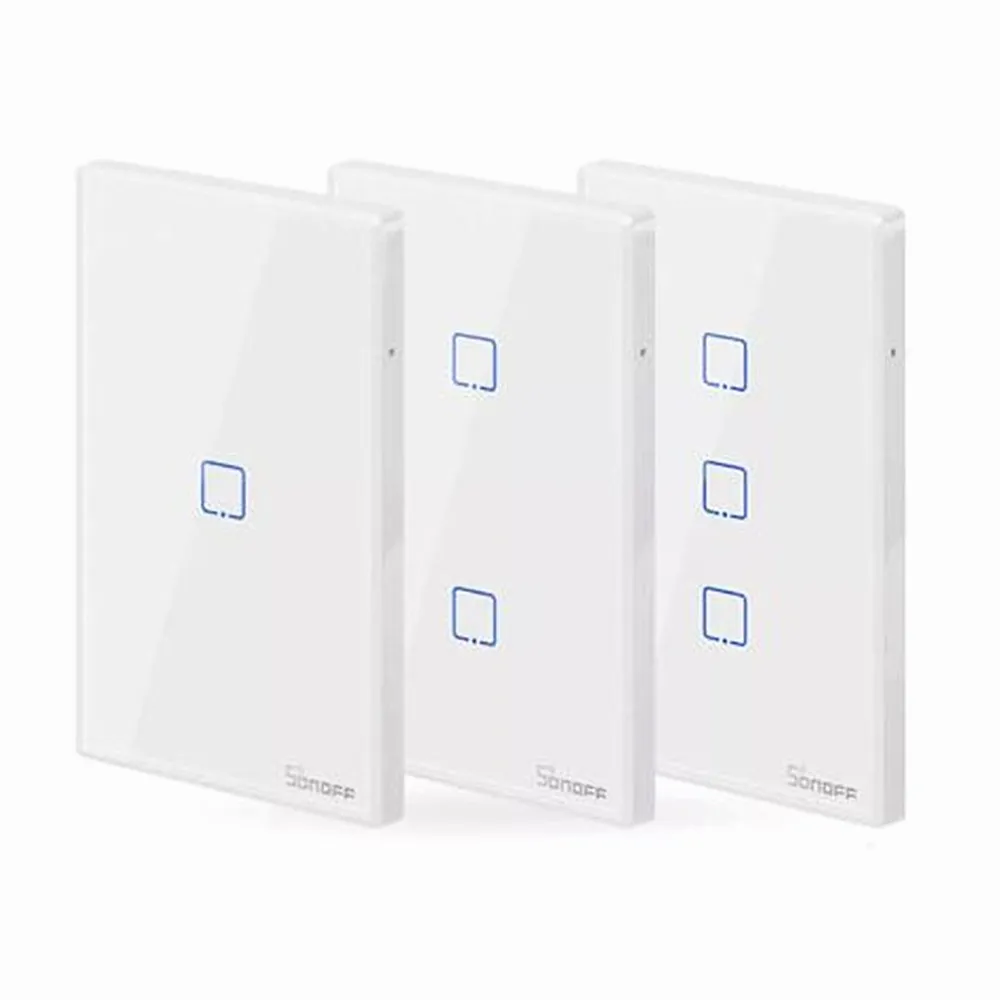 Великобритания, США, ЕС, 1-3 комплекта, AC 90 В-250 В, 600 Вт, wifi и RF 86 Тип, умный настенный сенсорный светильник, модуль переключателя 1CH 2CH 3CH для SONOFF T1