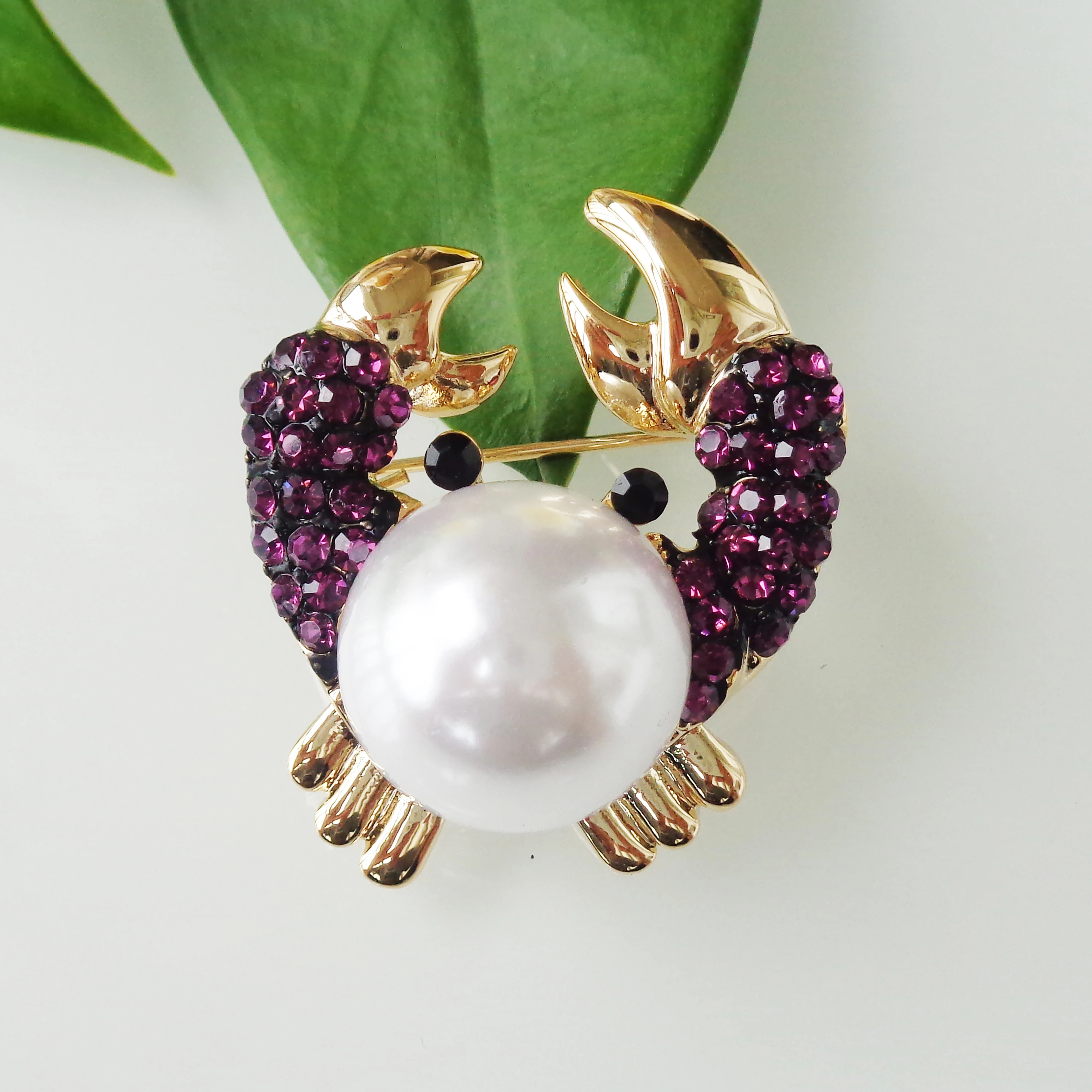 Navachi морской Краб Pincer коготь кристалл желтый GP Halobios Olivet брошь SMT7005|brooch accessories|brooches