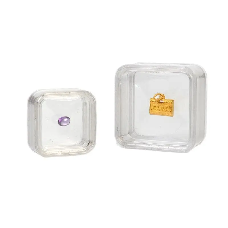 

Прозрачная пластиковая шкатулка для ювелирных украшений, органайзер для хранения колец, бриллиантов, серег-гвоздиков, жемчужин, демонстрац...