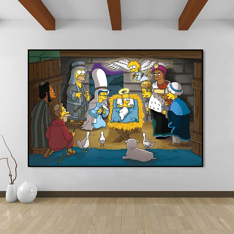 Симпсон холст Картины художественные плакаты и принты фильм стена с