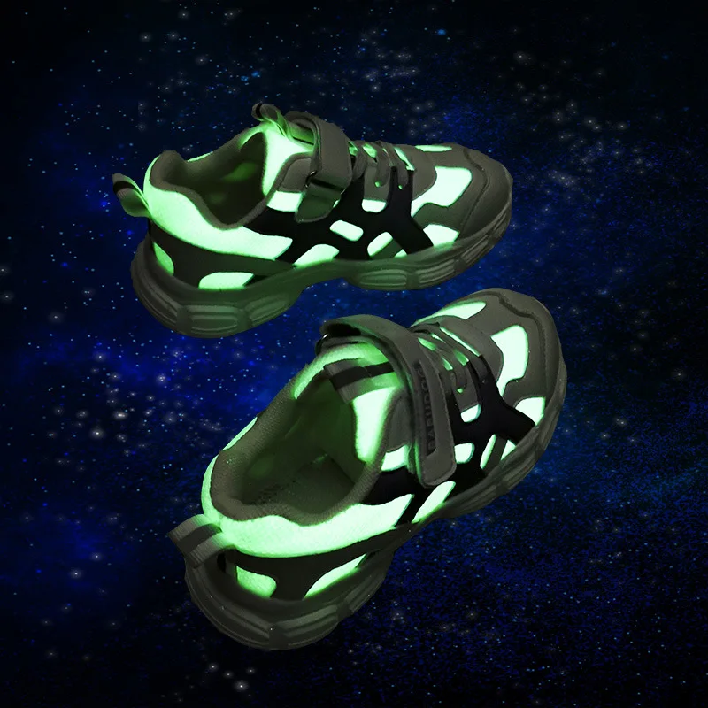

2020 Autumn Children Sports Shoes Baby Boys Girls Sneakers Fashion Outdoor Mesh Breathable Luminous Student Kids Casual Shoes