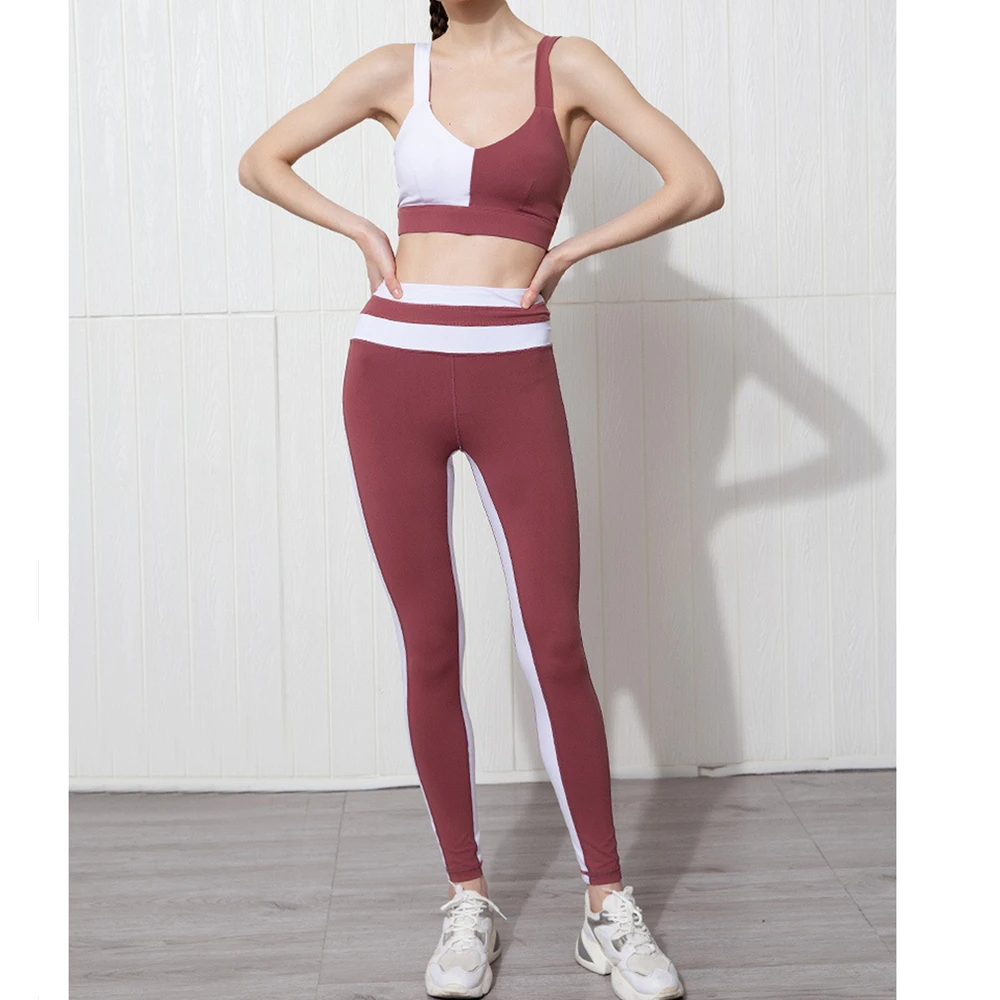 

New Patchwork Women Yoga Sets Vest Pants Running Sets Tracksuit Workout Joggers Suits Gym Outfits Fitness Sports Wear