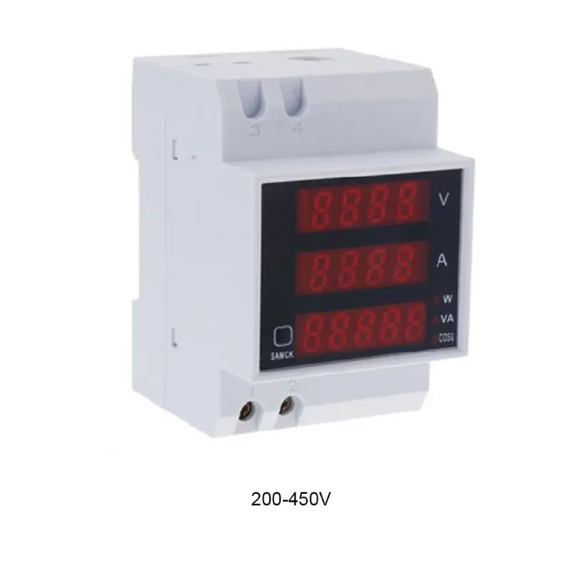 AC 200-450V Din-рейка многофункциональный, цифровой счетчик; Амперметр; вольтметр светодиодный дисплей Amp напряжение тока Мощность монитор переменного тока 80-300 В 200-450 в 2 типа - Цвет: AC 200-450V