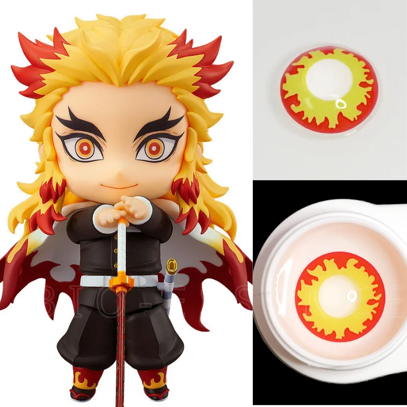 1 pair cosplay color contact lenses demon slayer nezuko cosplay anime eye contacts pink blue green white lenses contact lens free global shipping