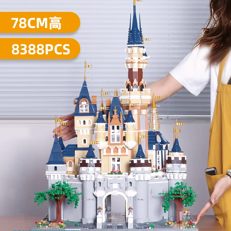 

13132 8388Pcs Paradise Princess Cinderella Dream Castle UCS Set Building Blocks Bricks 71040 16008 Kids Christmas Toys
