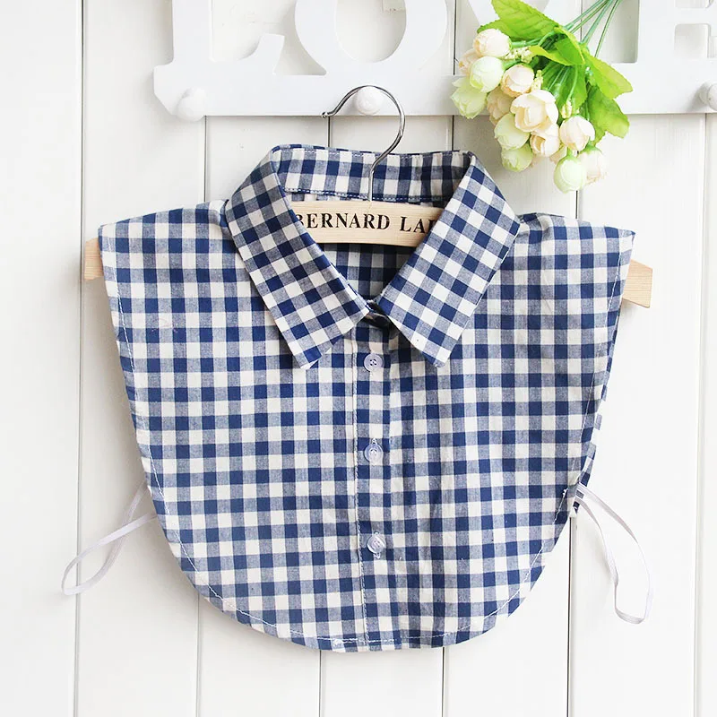 

Fashion Plaid Fake Collar For Women Shirt Detachable Collars Lapel Blouse Top Clothes Shirt Sweater Accessories Decor