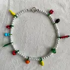 Богемные аксессуары, стеклянные бусины из муранского стекла, красный острый перец чили, вишня, овощи, фрукты, шармы, жемчужное ожерелье, женская мода