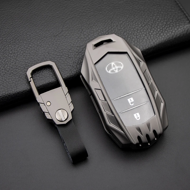 

Zinc Alloy car key case shell Full cover For Toyota Crown Highlander new Camry RAV4 Carola Leling Prado 2020 Car Accessories