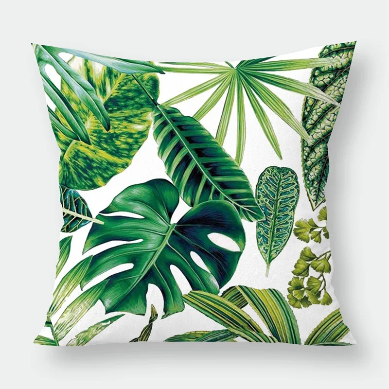 2 шт тропические растения Подушка с изображением кактуса крышка пальмового листа