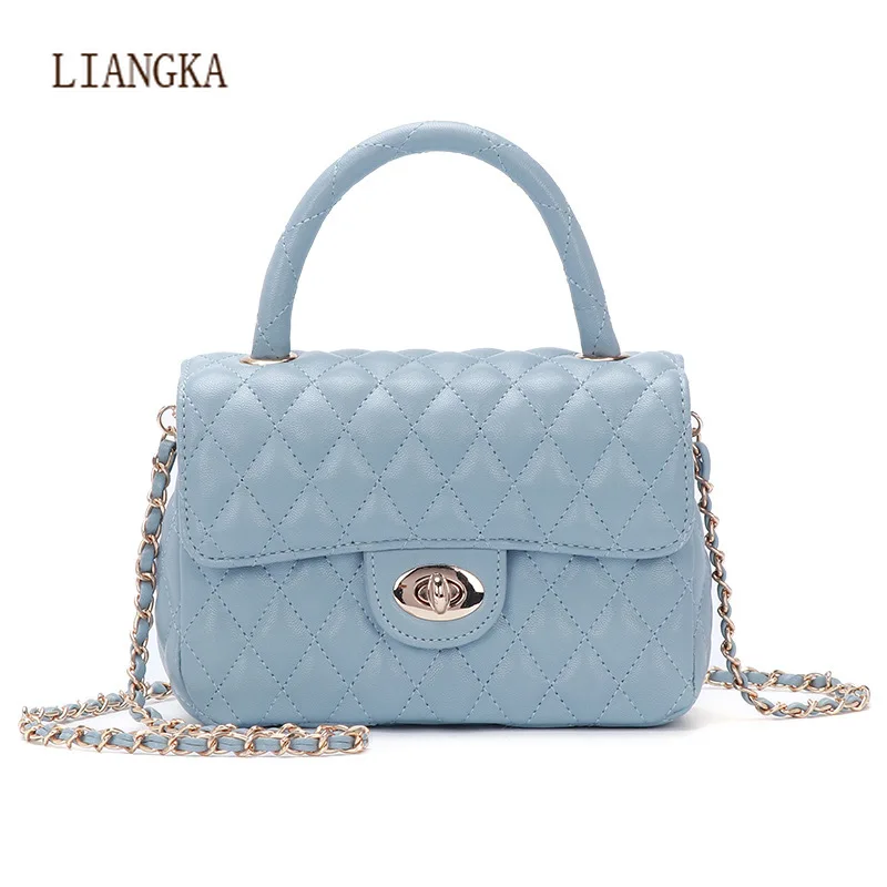 

Модные клетчатые сумки через плечо с цепочкой для женщин 2021, брендовая роскошная женская сумка через плечо из мягкой кожи, дизайнерские сум...