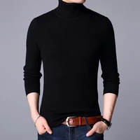 top quality warm new brand knit pullover turtle necks sweater winter solid color simple casual men jumper fashion clothing