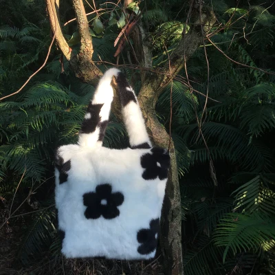 Плюшевые Мультяшные сумки зимняя сумка на плечо милые цветы узор &quotгусиные