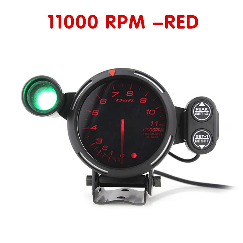 11000RPM-red Новая обновленная версия 9000 об/мин 11000 об/мин 80 мм светодиодный Тахометр гоночный автомобиль переоборудованный инструмент тахометр с сигнальной лампой - Цвет: 11000RPM-red