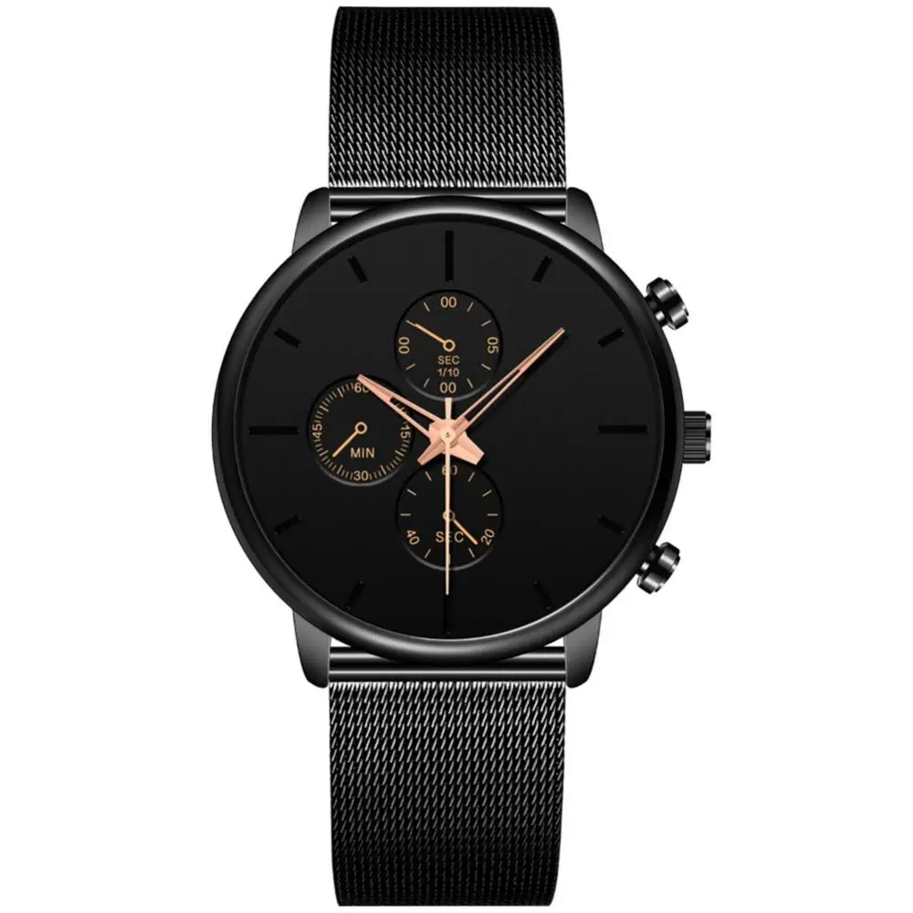

50%HOT Men Round Dial Alloy Straps No Number Analog Quartz Wrist Watch Jewelry Gift