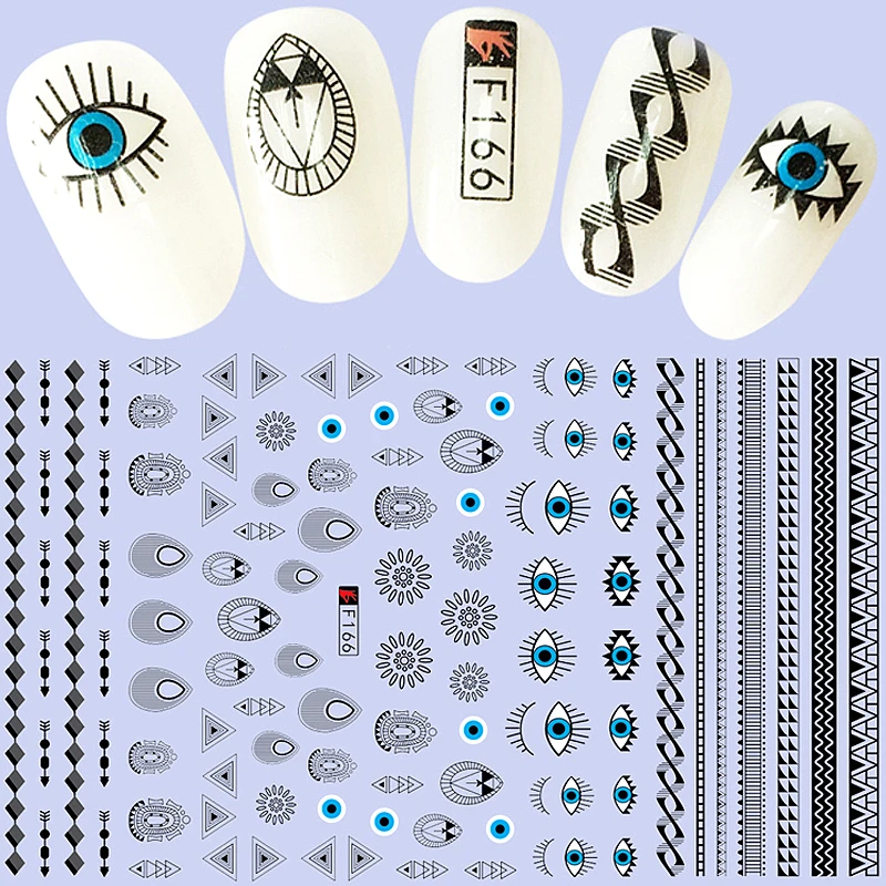 

2 Sheets Adhesive Foil Nail Art Decorations Stickers Creative Press On Nails Decals Manicure Designer Supplies Tool Flower