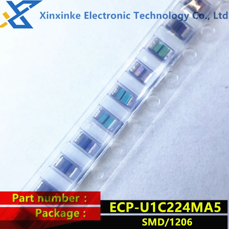 

ECPU1C224MA5 metallized film capacitor Low ESR 0.22uF 16VDC 20% 1206 Acryllic Resin 220nF ECP-U1C224MA5 CBB polyester capacitor