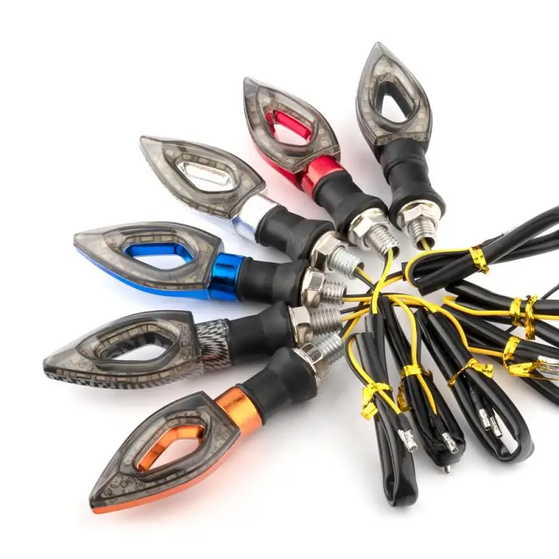 Кафе гонщик 2 шт мотоцикл светодиодный индикатор гибкого сигнала поворота