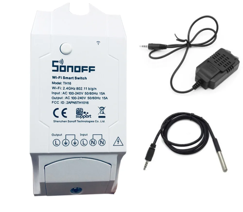 

Th16 Th10 Temperature and Humidity Monitoring Switch WiFi Thermostat Smart Switch, Home Automation Module via Google Home