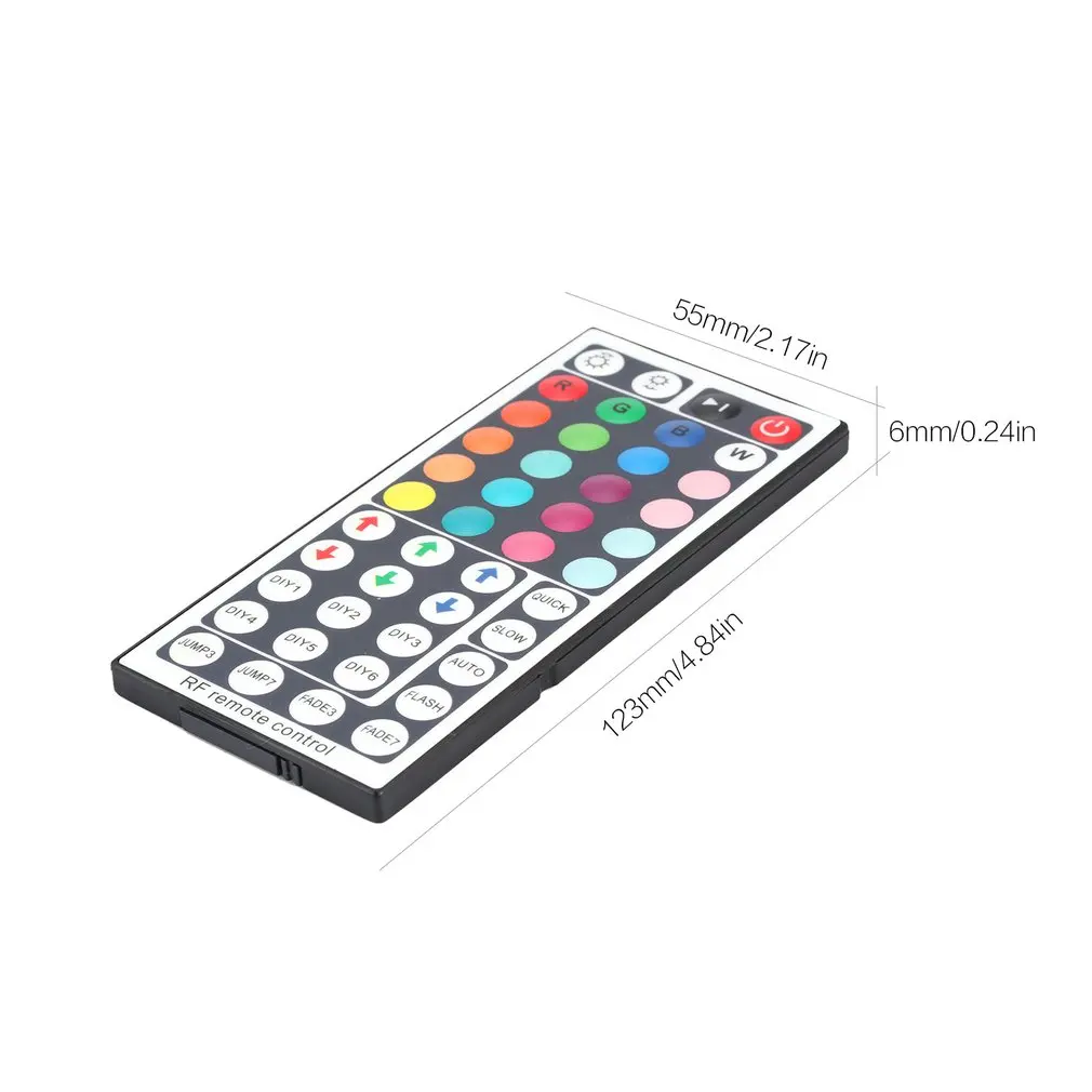 

DC 12V RGB LED Lights Controller 44 Keys RF Wireless Mini LED Dimming Remote Control for LED Strip Lights LED Dimmer
