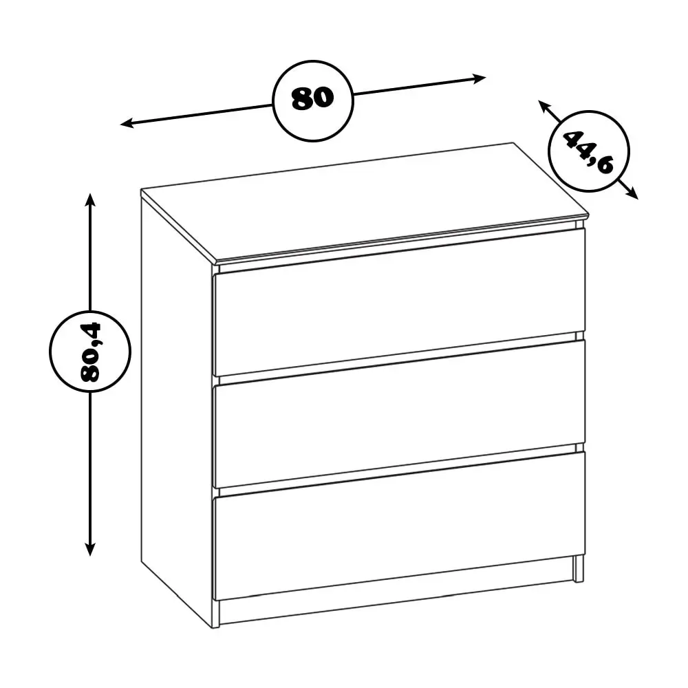 Комод Мебель 24 с 3-мя ящикамибелый |