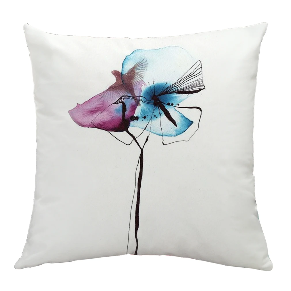 Разноцветная наволочка с цветочным узором хлопковое украшение для дома