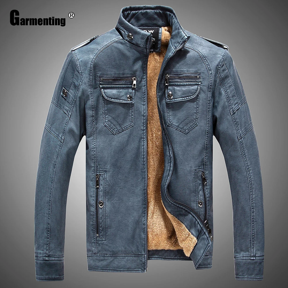 

Garmenting для мужчин модные топы из искусственной кожи искусственная (-ый) куртки зимняя бархатная одежда для улицы для девочек карман на молнии...