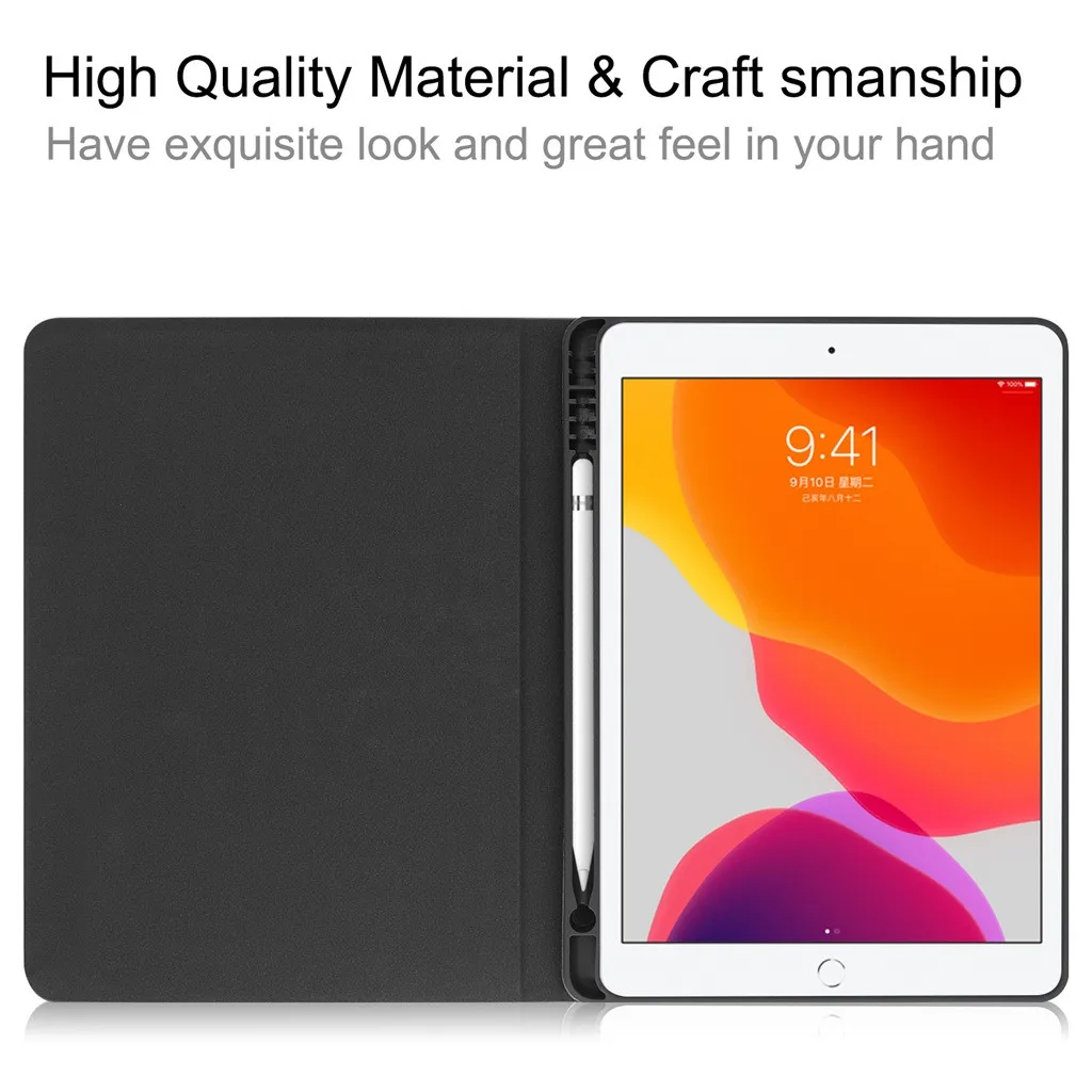 Умный чехол для планшета с держателем ручки iPad 10 2 дюймов 2019 кожаный подставкой