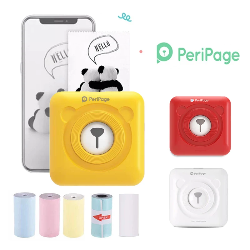Новый Peripage A6 Мини карманный термопринтер фото Портативный фотопринтер красный