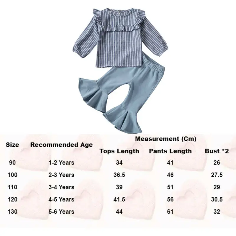 Детский комплект для маленьких девочек полосатый топ с рукавами крылышками