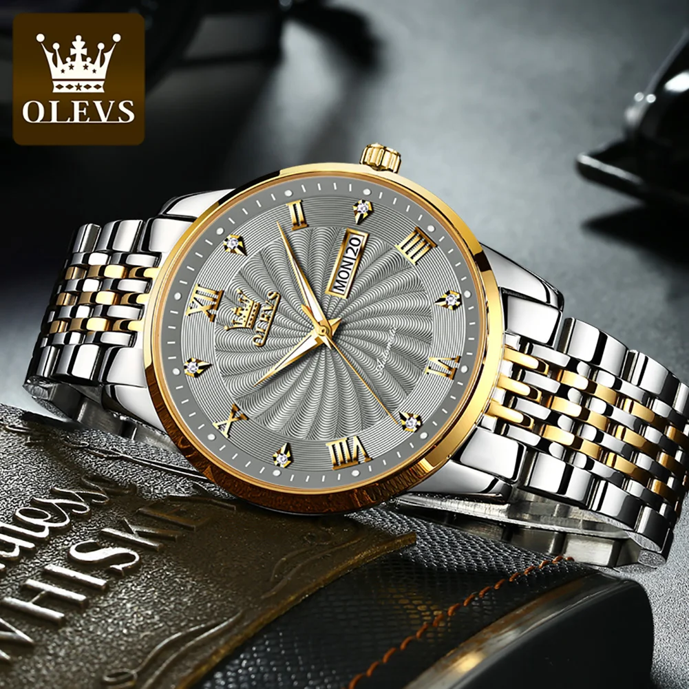 

Mens Watches OLEVS Top Brand Luxury Waterproof Date Clock Male Steel Strap Casual Mechanical Watch Men Sports Wrist Watch