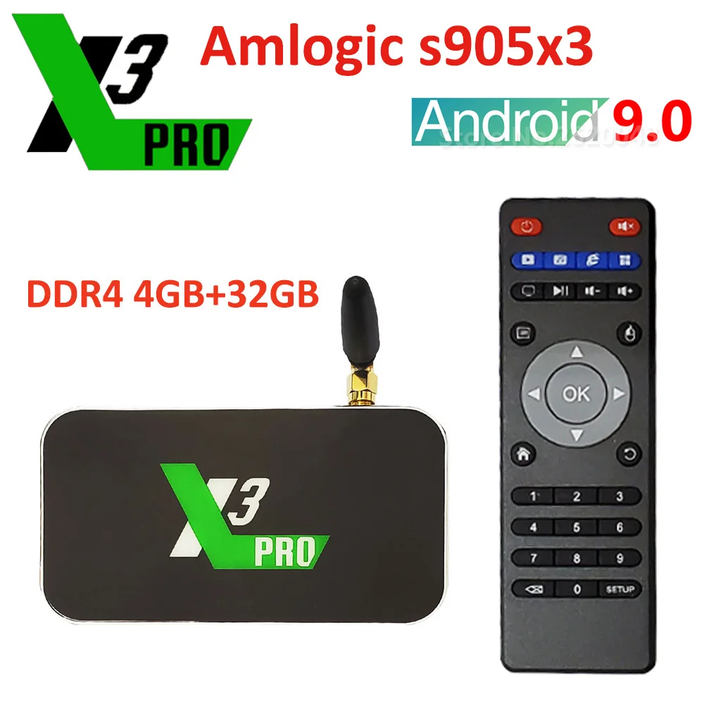 X3 куб Pro Tv Box Android 9 0 Amlogic S905X3 LPDDR4 4 Гб оперативной памяти 32 встроенной 2 4G/5G WI FI 1000M LAN