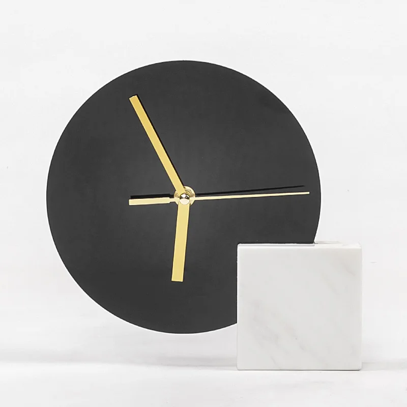 

The clock decoration living room study bedside table marble decoration model room light luxury ornaments