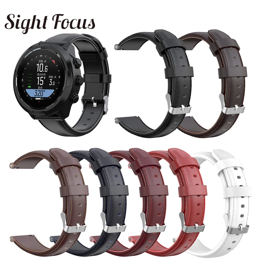 

Sight Focus Quick Release Leather Watch Strap For Suunto 9 Band 24MM Suunto D5 Watchband TRAVERSE Strap Spartan sport Watch Band
