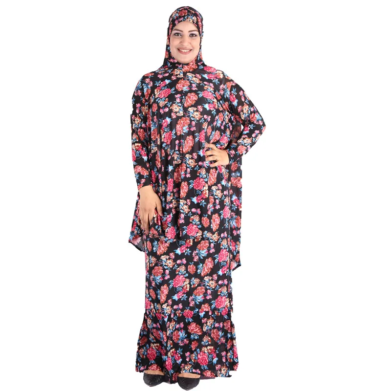 (12 шт./лот) новый стиль Женский кафтан с мусульманским принтом Khimar abaya два кубика