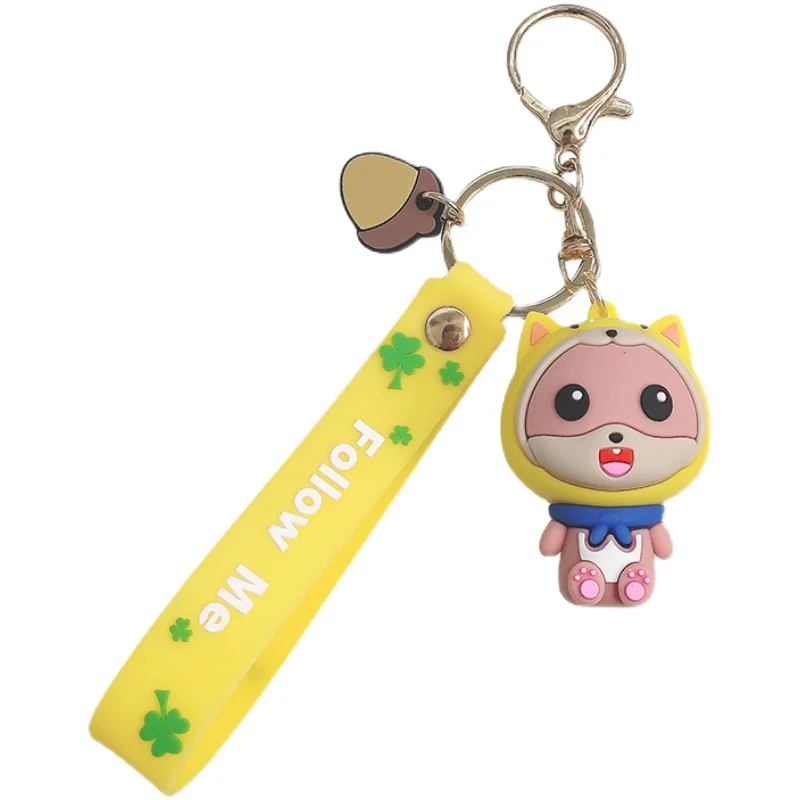 

Glasses squirrel cute key chain pendant animal head cover cartoon schoolbag accessories schoolgirl backpack key chain ring