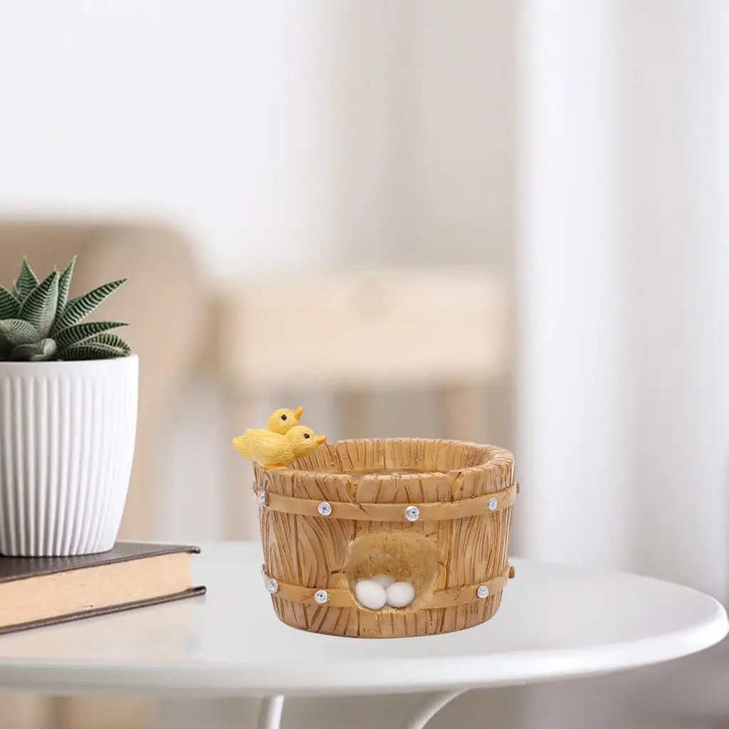 

Маленький цветочный горшок из искусственной смолы с дренажом для помещений, 3x