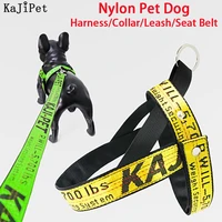 adjustable nylon pets dog harness collar leash durabl dog harness small medium no pull dog collars and harnesses leash seat belt
