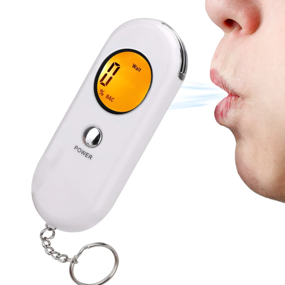 

Detector Test Portable Breathalyser Device Breathalyzer Analyzer Alcohol Breath Tester With Car Keychain Backlight LCD Screen