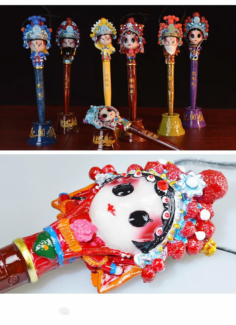 

Beijing Opera Mask Ballpoint-Pen Chinese Style Cartoon Drama Character Pen Creative Travel Souvenir Supplies Christmas Gift Pen