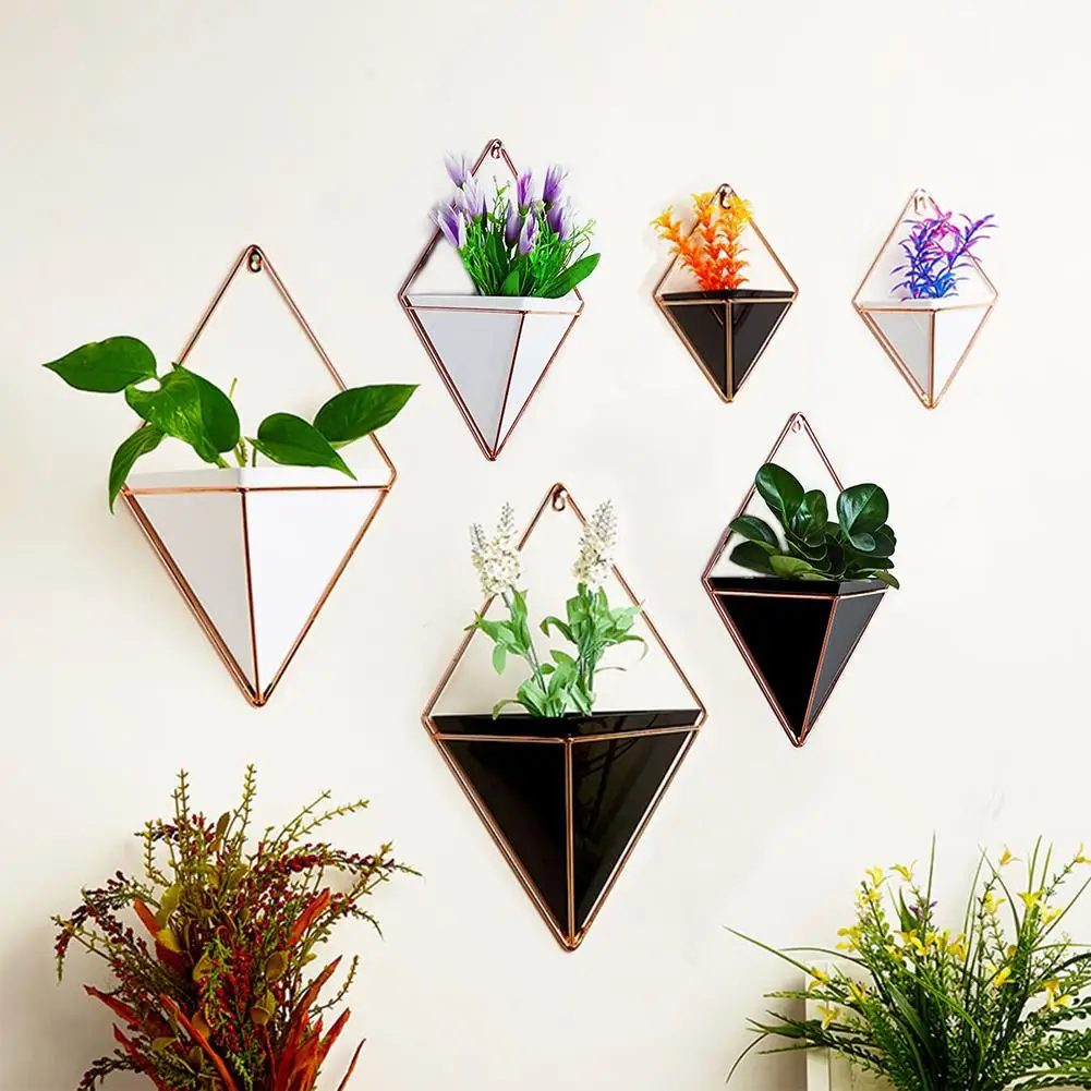 Новый акриловый цветочный горшок + железные держатели растений набор комнатных