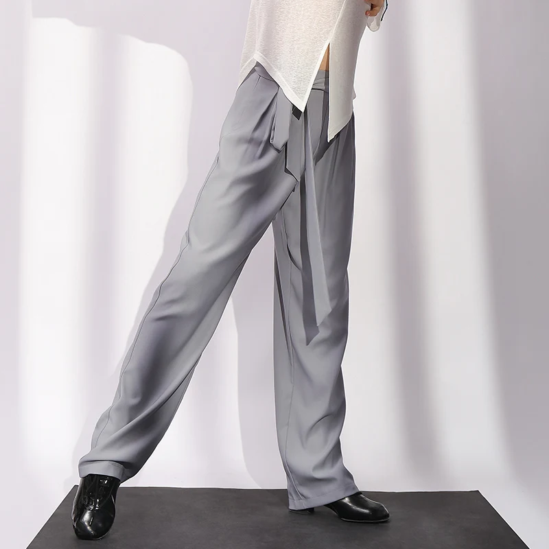 

2021 Latin Dance Pants Boys New Loose Trousers Kids New Latin Dance Competition Clothes Latin Dance Performance Costumes DN9995