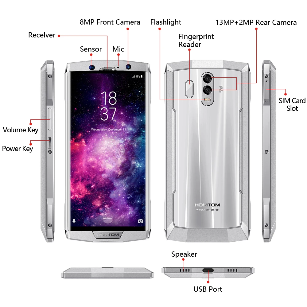 Глобальная версия HOMTOM HT70 10000 мАч большой аккумулятор 4 Гб 64 Гб мобильный телефон MTK6750T 6,0 дюймов HD+ восьмиядерный смартфон с отпечатком пальца