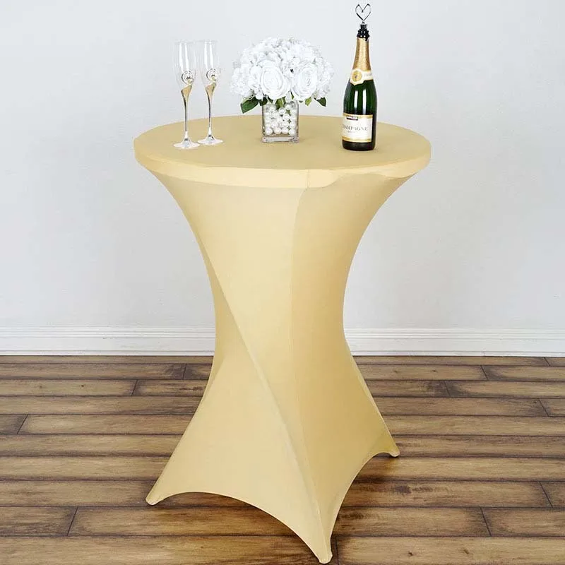 Champagne 1 шт. эластичный спандекс коктейльное покрытие для стола лайкра стрейч бар Скатерть для свадьбы Отель банкет украшения - Цвет: Champagne