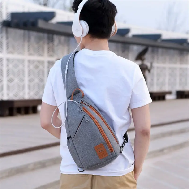 

Men Backpack Chest Pack Casual One Shoulder Backpack Multifunction Crossbody Bag Travel Backpack USB Charging Pocket 2020