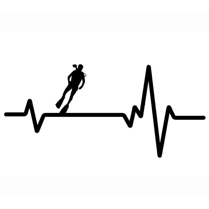 16 7 см * 8 дайвер ласты бак для плавания девочек сердцебиение виниловая наклейка