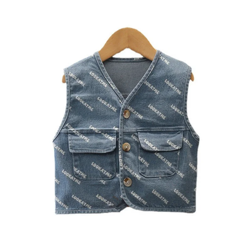 

New Spring Baby Fashion Clothes Children Boys Sports Letter Vest Autumn Toddler Casual Costume Infant Clothing Kids Cotton Tops