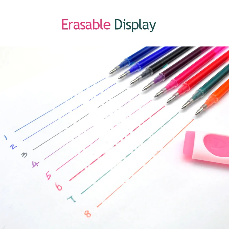 

Xiamei 20 PCS/Lot New Erasable Ink Gel Pen Refill 8 Colors for Student and Office Children 0.5mm Gel Pen Refill Replacement